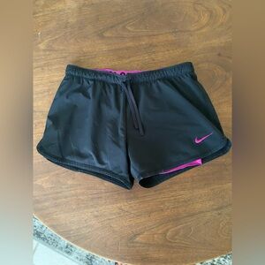 Nike Women's Athletic Shorts - Black with Pink Accents